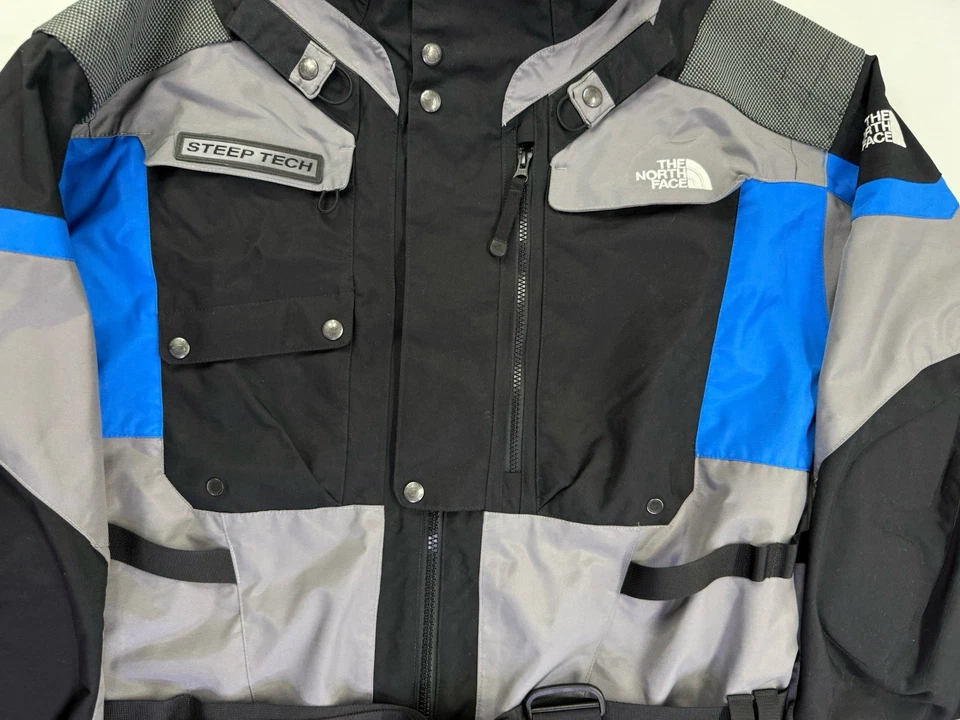 Retro The North Face Steep Tech Parka Jacket Men’s 3XL Blue Black Grey - Image 3 of 4