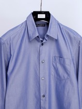 Men's DOLCE & GABBANA Vintage Blue Dress Twill Slim Long Sleeve Button Shirt 39
