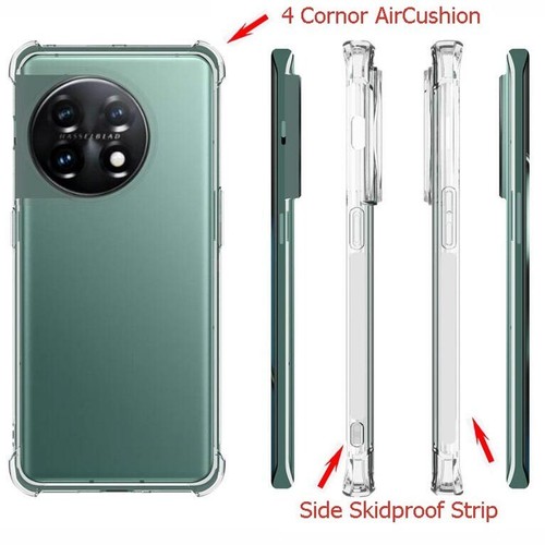 For OnePlus 11 5G 1+11 5G Anti Impact Clear TPU Gel skin case back cover - Picture 2 of 9