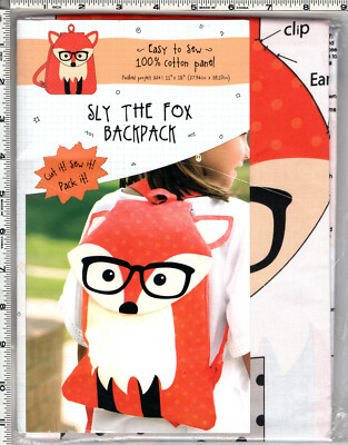 ''Sly the Fox Backpack'' Fabric Editions Cotton Panel Sewing Cut & Sew 14898159