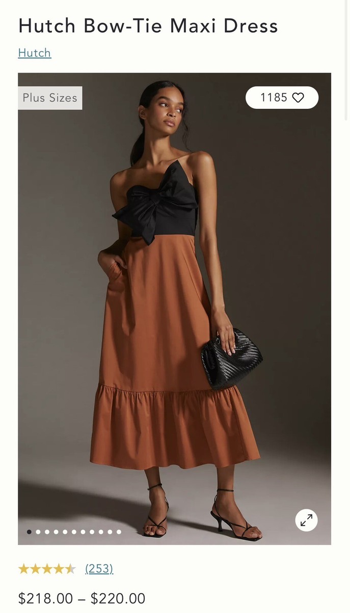 hutch colorblocked bow tie maxi dress