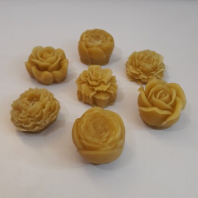100% Natural Pure Yellow Beeswax 7 Flowers Rose Peony Floral Candle Wax Melt Set
