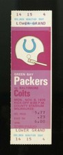 1970 GREEN BAY PACKERS FULL FOOTBALL TICKET BALTIMORE COLTS SUPER BOWL V CHAMPS 