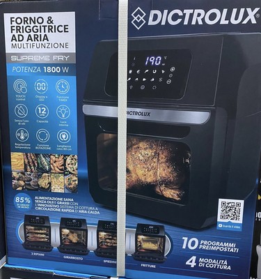 Friggitrice Ad Aria Calda 12 Lt Dictrolux Digitale 1800W Frigge Cuoce Senza  Olio | eBay