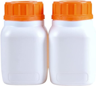 2 x 250 ml Reagenzflasche, Wide Mouth HDPE, auslaufsicher, Probenversiegelungsflüssigkeit