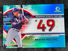 2023 Bowman Chrome AQUA REFRACTOR BOWMAN SCOUTS TOP 100 #49 Brayan Rocchio /125