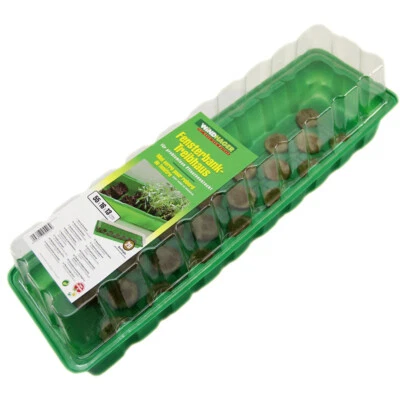 Windhager Fensterbank Treibhaus 55x16x13cm mit Quelltabs Gewächshaus Frühbeet