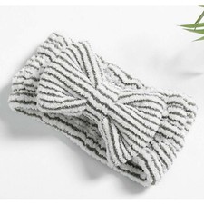 Bow Hairbands, Striped Spa Headbands, Facial Makeup Hairbands Soft Carol Fleece 