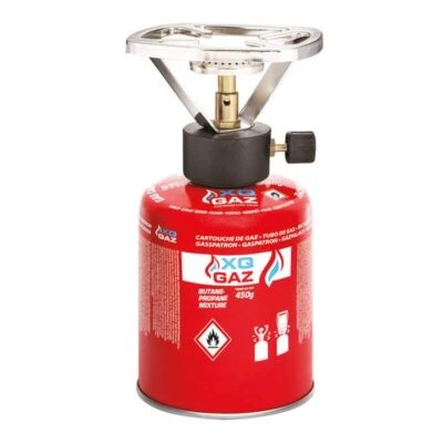 REDCLIFFS Campingkocher (Butan) mit 450 Gramm Kartusche