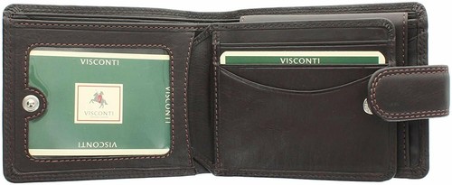 Personalised Visconti Brown RFID Men's Leather Cash & Coin Wallet Boxed Gift - Picture 3 of 10