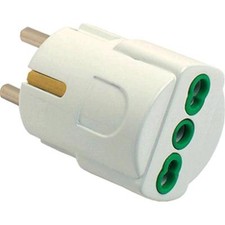 Oem Adattatore Schuko Spina 2P+T- Presa bipasso 2P+T