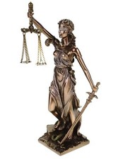 Justitia Göttin der Gerechtigkeit Bronziert Figur 21cm bronziert Veronese Design