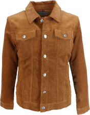 Mens 60s Retro Vintage Tan Cord Western Trucker Jacket …