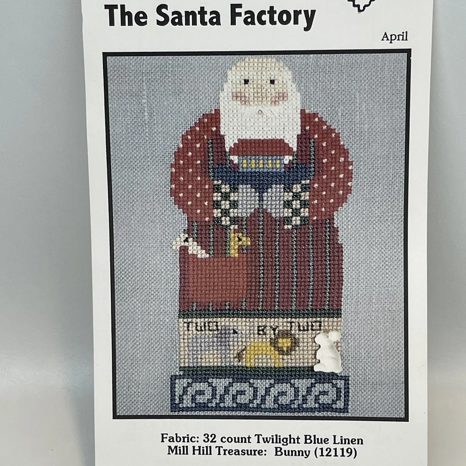 Heartstrings The Santa Factory April Counted Cross Stitch Chart Linen DMC Floss - Image 3 of 4