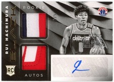 Rui Hachimura 2019-20 Panini Black Holo Gold Rookie Variation Patch Auto 5/5
