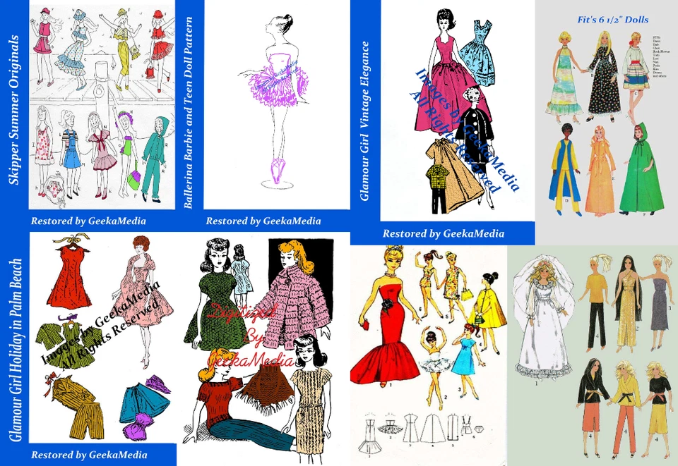 Barbie Ken Skipper Fits All Fashion and Teen Dolls Clothing Patterns - Image 3 of 4