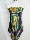 New 100% Charmeuse Silk Scarf  Green Navy Blue European Style - last one — photo 2