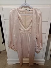 Fashion Nova Milan Satin Mini Dress - Cream Size Medium 
