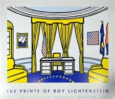 Roy Lichtenstein Oval Office Offset Lithograph on Cardboard Trump Biden Art