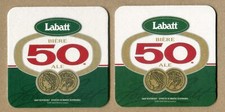 LABBATT BREWING Co. Labatt 50 Ale, Bière Birra MAT COASTER SOUS-BOCK