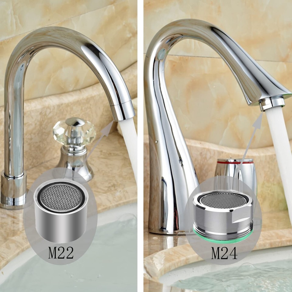 4pcs Faucet Aerators, 2pcs Aerator Filter Replacement Parts, with Brass