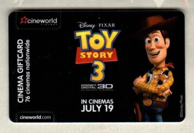 CINEWORLD ( UK ) Disney, Toy Story 3, Woody ( 2010 ) Gift Card ( $0 )