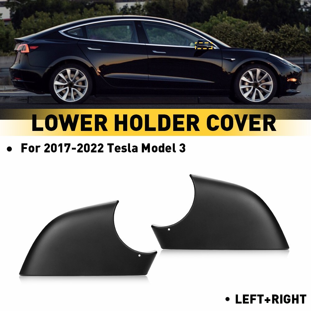 Right & Left Side Door Wing Mirror Cover Lower Holder For 2017-2022 Tesla Model3