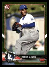 2018 Bowman #BP22 Yadier Alvarez Los Angeles Dodgers  Prospects Camo