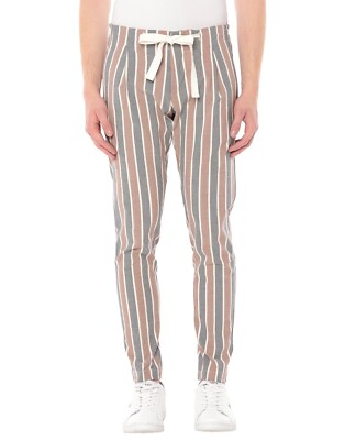 $248.00 NEW AUTHENTIC ENTRE AMIS STRIPED PANTS SKINNY FIT MADE IN ITALY SIZE 30.