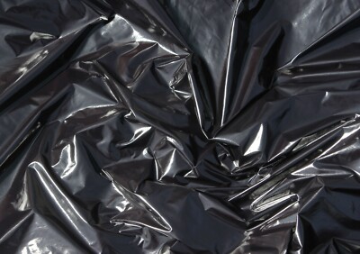 Nylon Lack Stoff Spiegelglanz shiny PU coated thin fabric down jacket schwarz