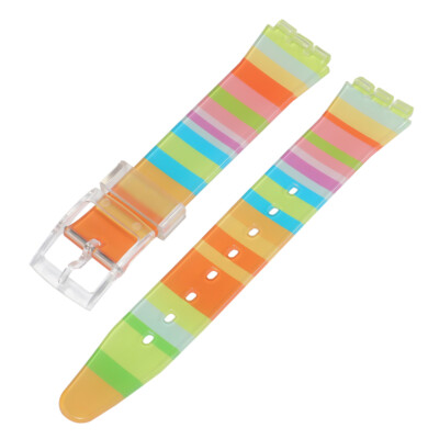 New 16 17 19mm Colorful Silicone Rubber Watch Band Replacement Strap For Swatch
