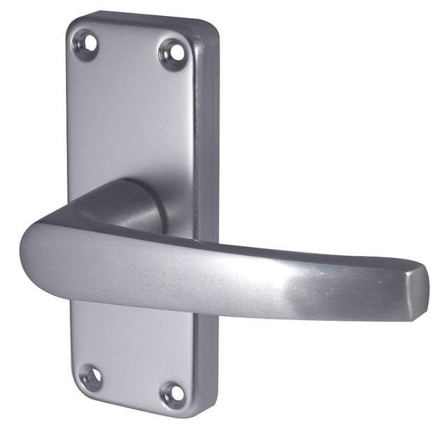 Union Ambassador Bathroom Door Handle Pair Satin Aluminium