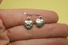 12 I Love My Dog Heart Paw Print Charms Tibetan Silver 13 x 10 mm US Seller 511