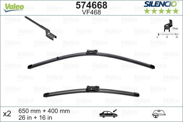 Valeo 574668 Wischblatt FüR CitroËN Ford Peugeot-image