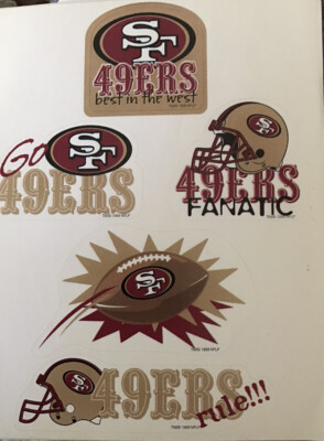“49er Sticker Sheet” Vintage NFL 1999 5 Different Stickers 2-4 Inches ...