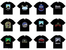 16Style Men Women RHUDE High Quality 100 Cotton Short Sleeve Polo T-Shirt S-2XL