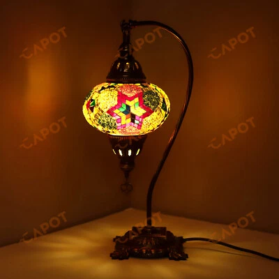 Lampe mosaïque turque marocaine fabriquée à la main Tiffany lampe de bureau - Photo 1/4