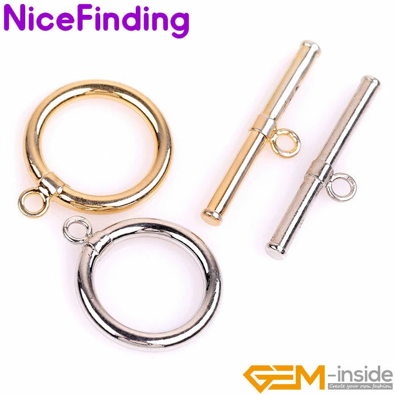 14K Gold Filled Circle Toggle Clasp For Bracelet Necklace Jewelry Making Closure - Image 3 of 4