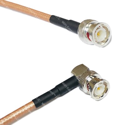 RG400 Silver BNC MALE to BNC MALE ANGLE Coax RF Cable USA Lot