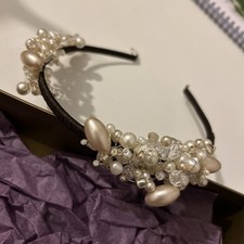 Handgefertigte Perle Perle Kristall Hochzeit Braut Stirnband Diadem