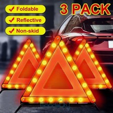 Warning Triangle Kit Emergency Reflective Sign Vehicles Safety Roadside 3 Pack