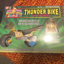 Bandai Mighty Morphin Power Rangers Thunder Bike w/ Yellow Ranger Figure 1994