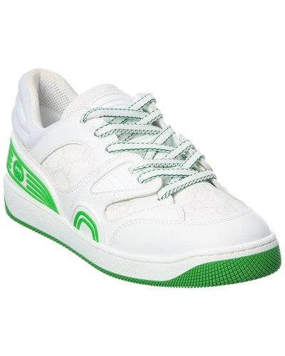Baskets femme Gucci Basket Demetra & Gg Supreme en toile blanche 36,5