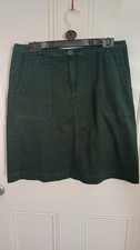 Seasalt Cornwall Green Cotton Denim Skirt UK 14 Chore Workwear ?Figtree Rocks?
