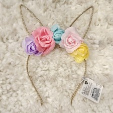 Girls Floral Bunny Ears Headband NEW