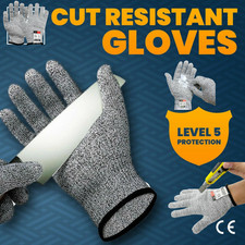 PU ANTI CUT RESISTANT WORK SAFETY GLOVES BUILDERS GRIP PROTECTION LEVEL 5