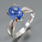 Handmade Blue Sapphire Ring 925 Sterling Silver Size 6.5 /R472832