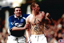 DUNCAN FERGUSON SIGNED EVERTON FC LEGEND 12X8 PHOTO (ACG CERT AG18152)