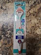 Dual Action Tongue Scraper  Brush Orange Ergonomic, Portable, Fights Bad Breath