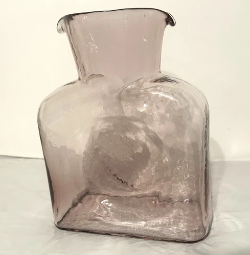 Blenko Glass 384 Orchid Pale Amethyst Double Spout  Carafe Pitcher Water Bottle